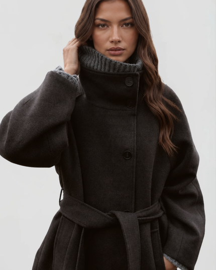 Women's Tailored Longline Stand Collar Winter Coat