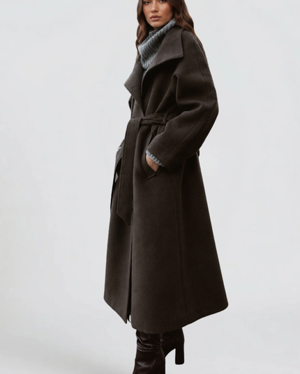 Women's Tailored Longline Stand Collar Winter Coat
