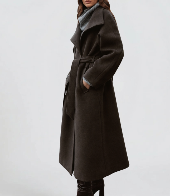 Women's Tailored Longline Stand Collar Winter Coat