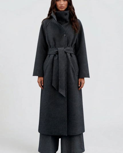 Women's Tailored Longline Stand Collar Winter Coat