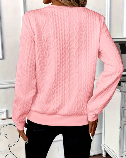 Women's Textured Knit Sweater with a Quarter-Zip Collar