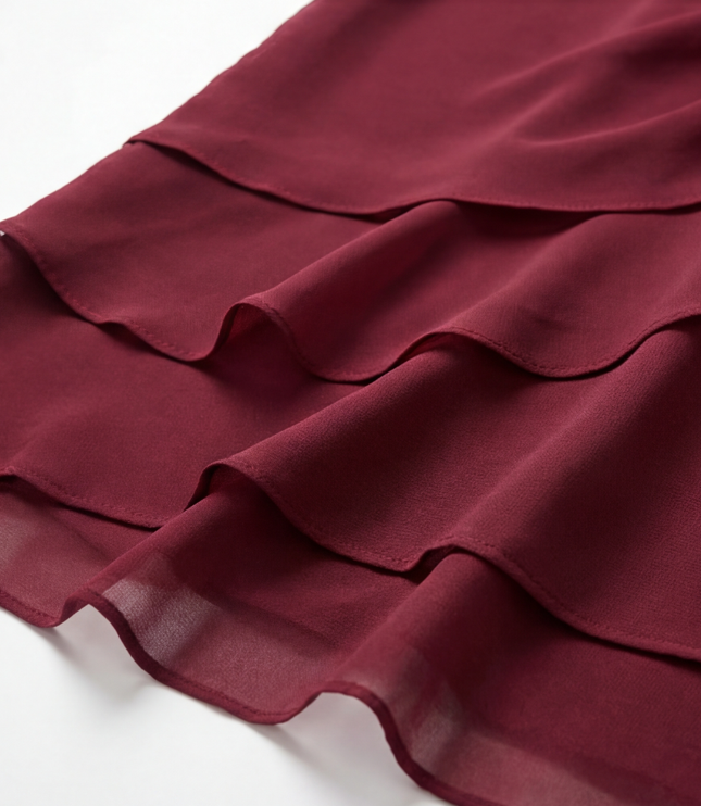 Women's Twist Waist Ruffle Wedding Guest Midi Dress