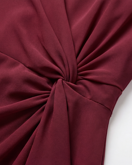 Women's Twist Waist Ruffle Wedding Guest Midi Dress