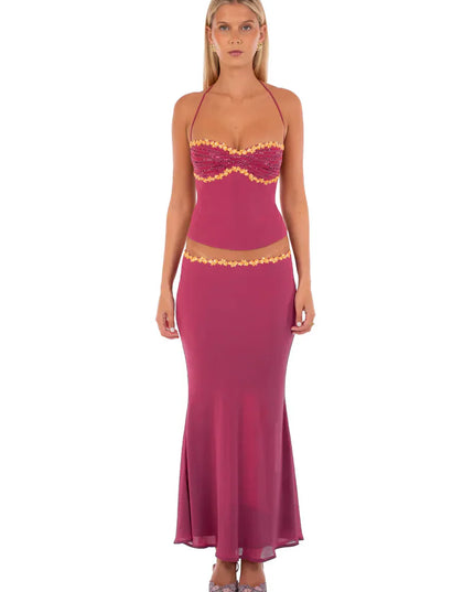 Women's Two Piece Co-ord Crop Top and Skirt Set