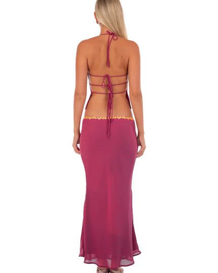 Women's Two Piece Co-ord Crop Top and Skirt Set