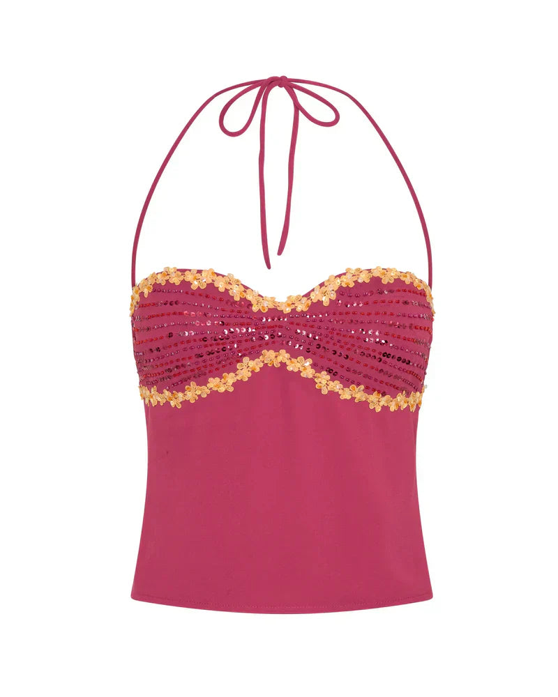 Women's Two Piece Co-ord Crop Top and Skirt Set