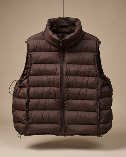 Women's Two-Way Zip Stand Collar Quilted Puffer Vest