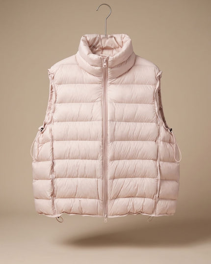Women's Two-Way Zip Stand Collar Quilted Puffer Vest