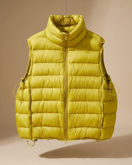 Women's Two-Way Zip Stand Collar Quilted Puffer Vest