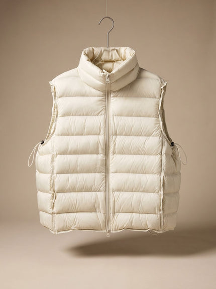 Women's Two-Way Zip Stand Collar Quilted Puffer Vest