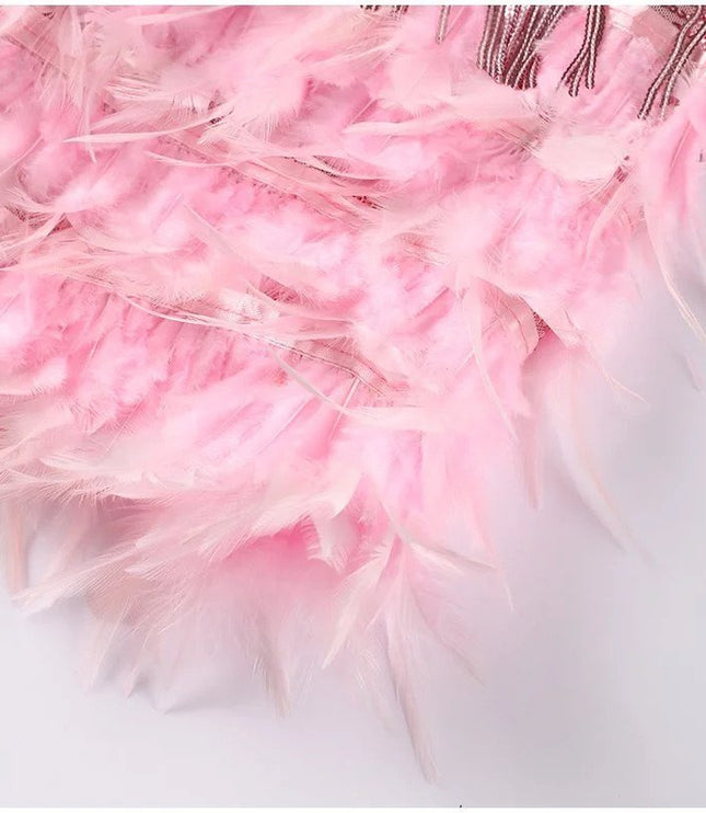 Women's V-Neck Flapper Dress with Sequins and Fringe