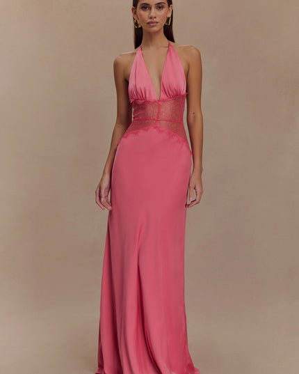 Women's V-Neck Polka Dot Summer Wedding Guest Maxi Dress