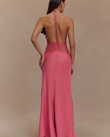 Women's V-Neck Polka Dot Summer Wedding Guest Maxi Dress