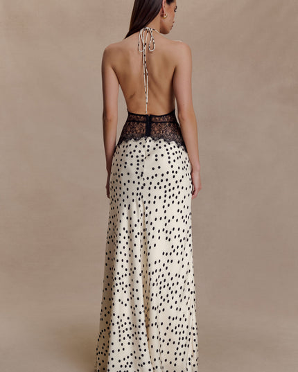 Women's V-Neck Polka Dot Summer Wedding Guest Maxi Dress