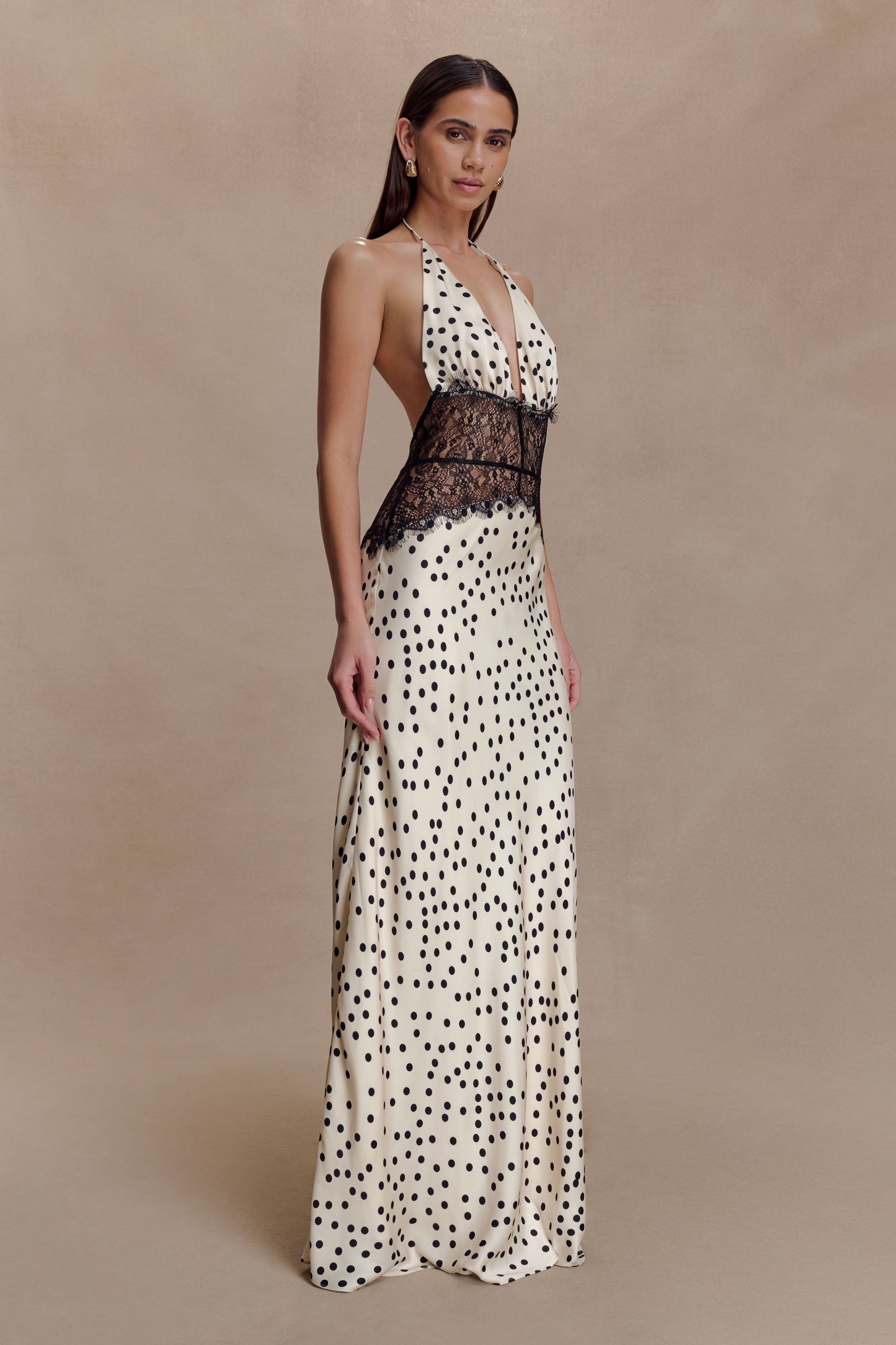 Women's V-Neck Polka Dot Summer Wedding Guest Maxi Dress
