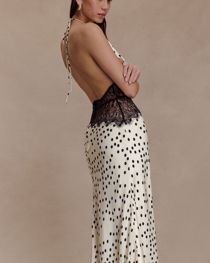 Women's V-Neck Polka Dot Summer Wedding Guest Maxi Dress