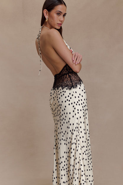 Women's V-Neck Polka Dot Summer Wedding Guest Maxi Dress