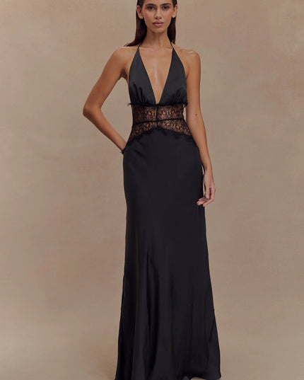 Women's V-Neck Polka Dot Summer Wedding Guest Maxi Dress