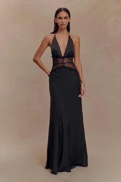 Women's V-Neck Polka Dot Summer Wedding Guest Maxi Dress
