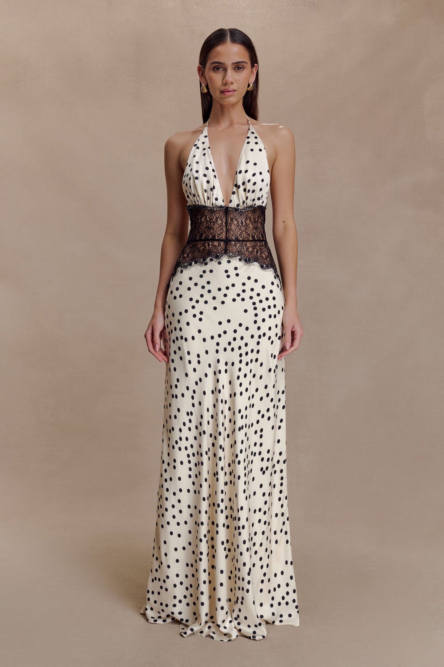 Women's V-Neck Polka Dot Summer Wedding Guest Maxi Dress