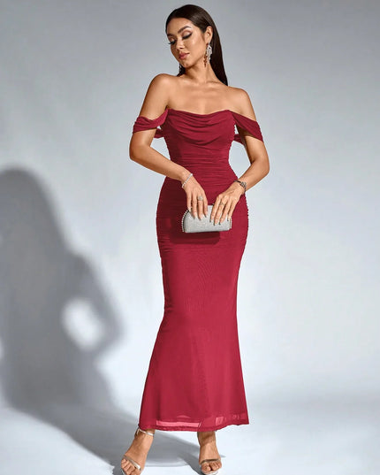 Women's V-Neck Sleeveless Flowy Cocktail Maxi Dress