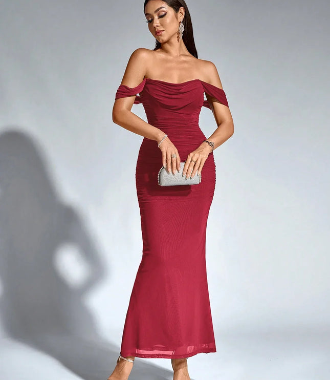 Women's V-Neck Sleeveless Flowy Cocktail Maxi Dress