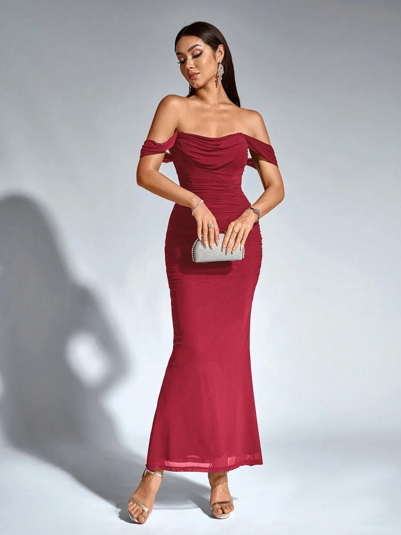 Women's V-Neck Sleeveless Flowy Cocktail Maxi Dress
