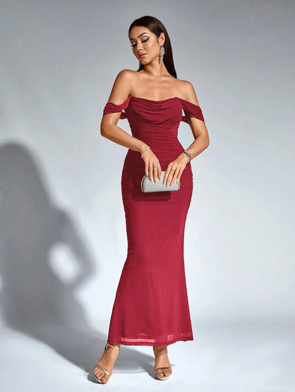 Women's V-Neck Sleeveless Flowy Cocktail Maxi Dress