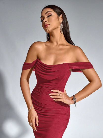 Women's V-Neck Sleeveless Flowy Cocktail Maxi Dress