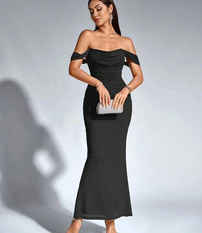 Women's V-Neck Sleeveless Flowy Cocktail Maxi Dress