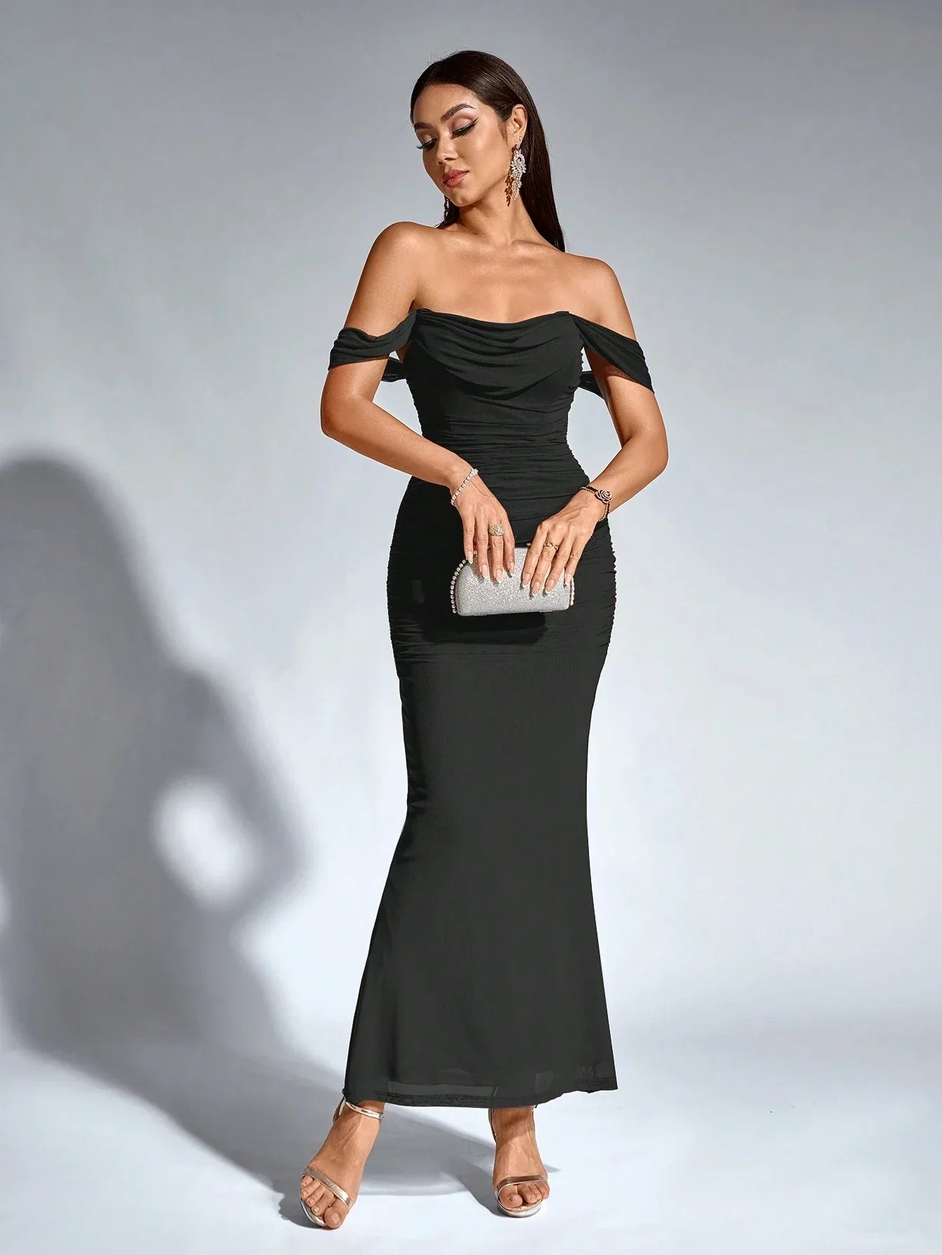 Women's V-Neck Sleeveless Flowy Cocktail Maxi Dress