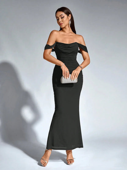 Women's V-Neck Sleeveless Flowy Cocktail Maxi Dress