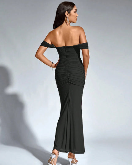 Women's V-Neck Sleeveless Flowy Cocktail Maxi Dress