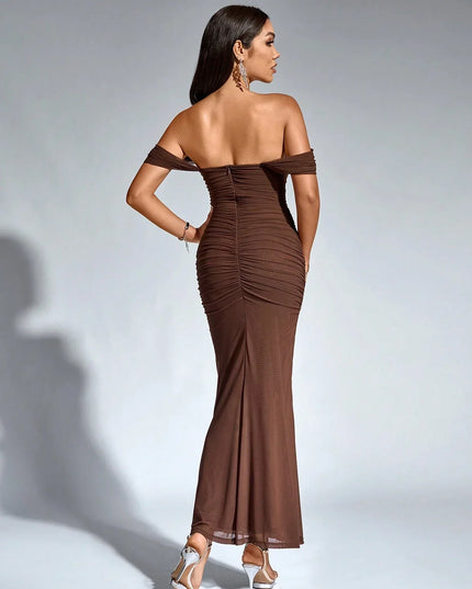 Women's V-Neck Sleeveless Flowy Cocktail Maxi Dress