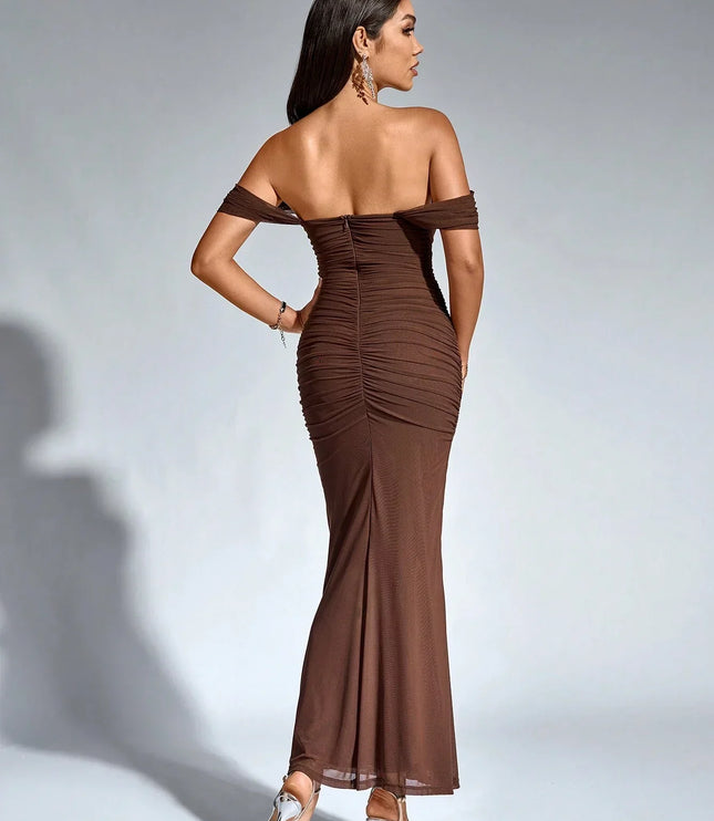 Women's V-Neck Sleeveless Flowy Cocktail Maxi Dress