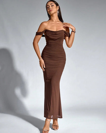 Women's V-Neck Sleeveless Flowy Cocktail Maxi Dress