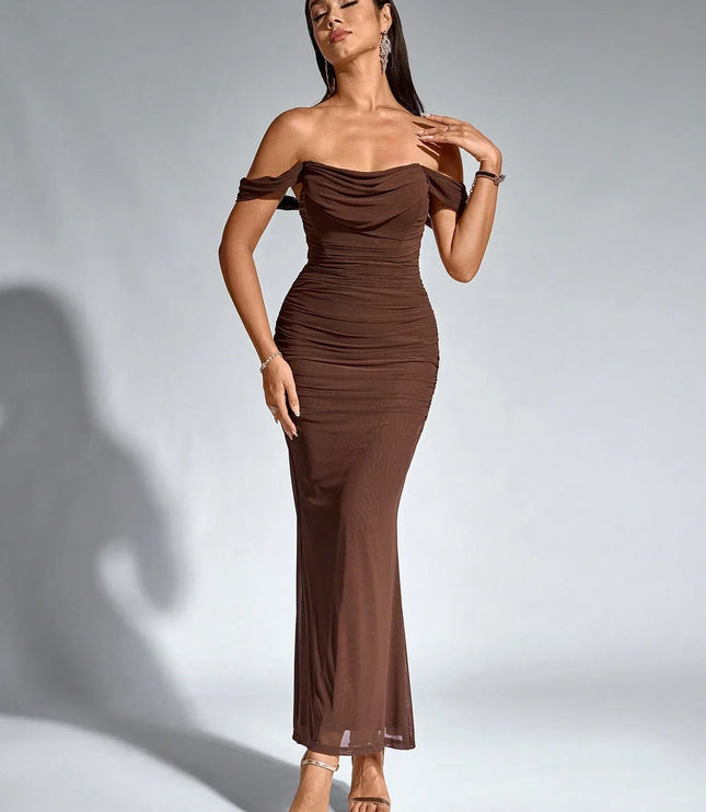 Women's V-Neck Sleeveless Flowy Cocktail Maxi Dress