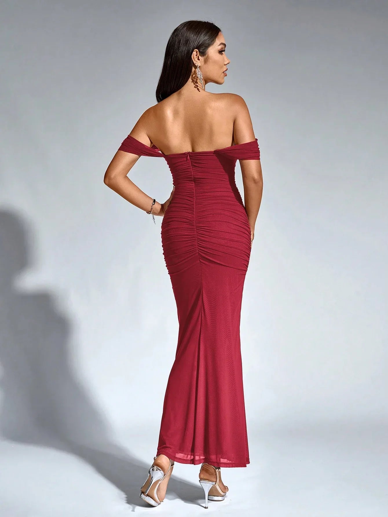 Women's V-Neck Sleeveless Flowy Cocktail Maxi Dress