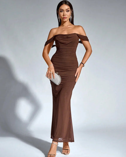 Women's V-Neck Sleeveless Flowy Cocktail Maxi Dress