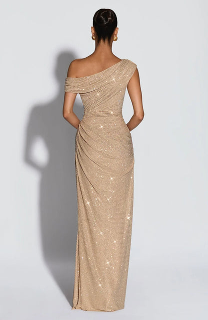 Women's V-Neck Sleeveless Wedding Guest Maxi Dress