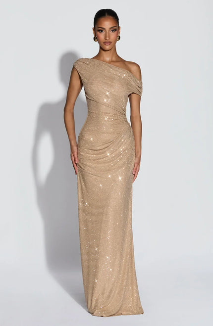 Women's V-Neck Sleeveless Wedding Guest Maxi Dress