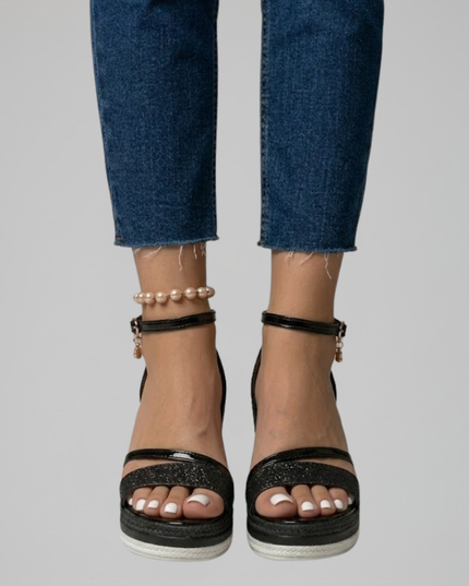 Women's Wedge Sandals with an Espadrille-Wrapped Platform