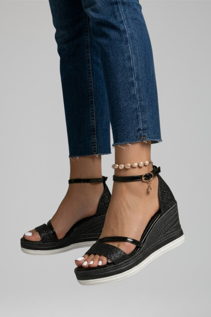 Women's Wedge Sandals with an Espadrille-Wrapped Platform