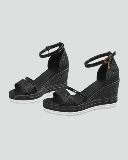 Women's Wedge Sandals with an Espadrille-Wrapped Platform