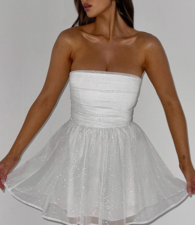 Women's White Off-Shoulder Ruched Bodycon Homecoming Mini