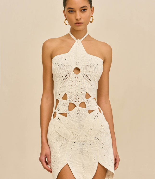 Women's White Off Shoulder Square Neck Mini Dress