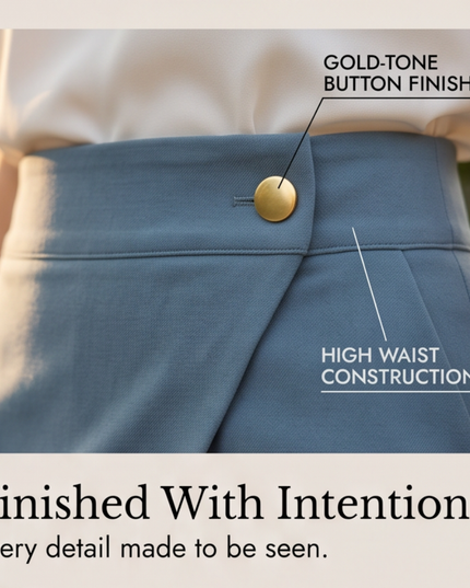 Women's Wrap-Front High-Waist Wide-Leg Dress Pants