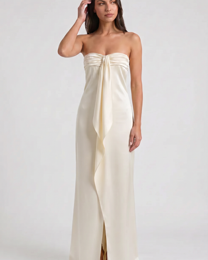 Women's Yellow Floral Maxi Wedding Guest Summer Dress