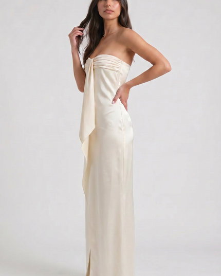 Women's Yellow Floral Maxi Wedding Guest Summer Dress