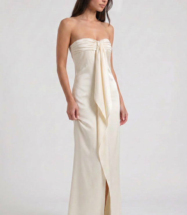 Women's Yellow Floral Maxi Wedding Guest Summer Dress